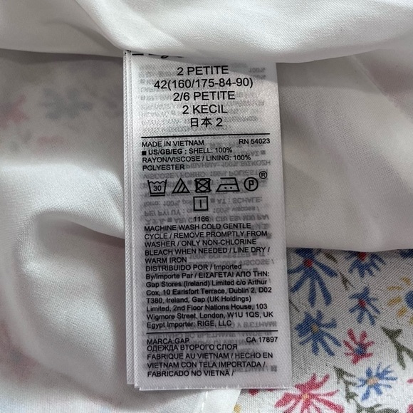 GAP Side Button Ditsy‎ Floral Wrap Midi Dress Size 2P Modest Church Prairie NWT - Picture 10 of 11